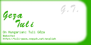 geza tuli business card
